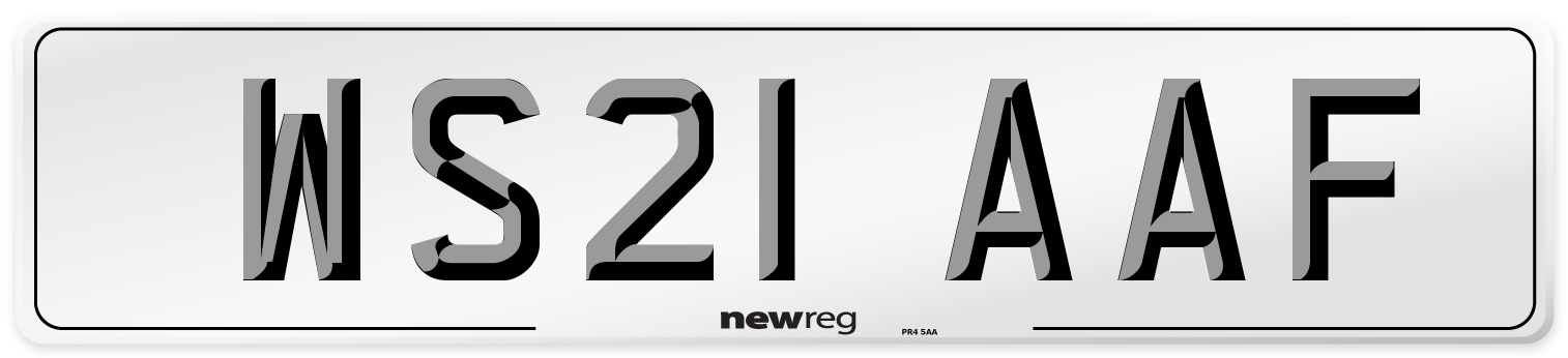 WS21 AAF Number Plate from New Reg